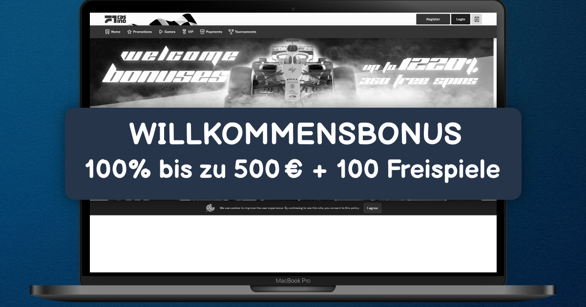 F1 Casino welcome bonus